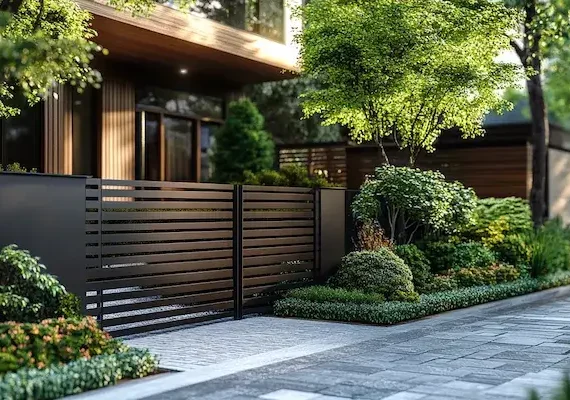 Moderne Metallzäune aus Polen