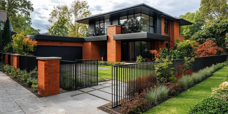 Moderne Gartengestaltung mit Zäunen aus Polen