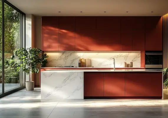 Czerwone meble kuchenne jakie ściany?